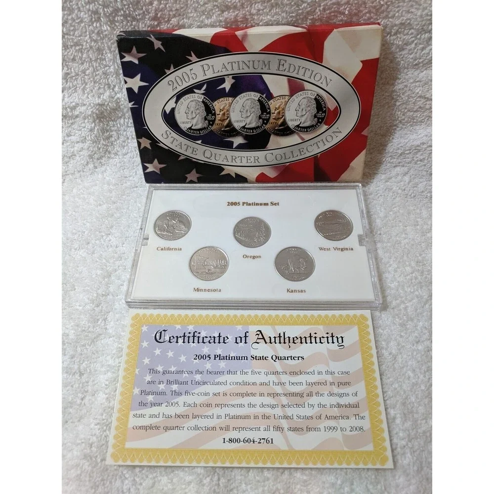 2005 P Platinum Edition State Quarter Collection Brilliant Uncirculated with COA